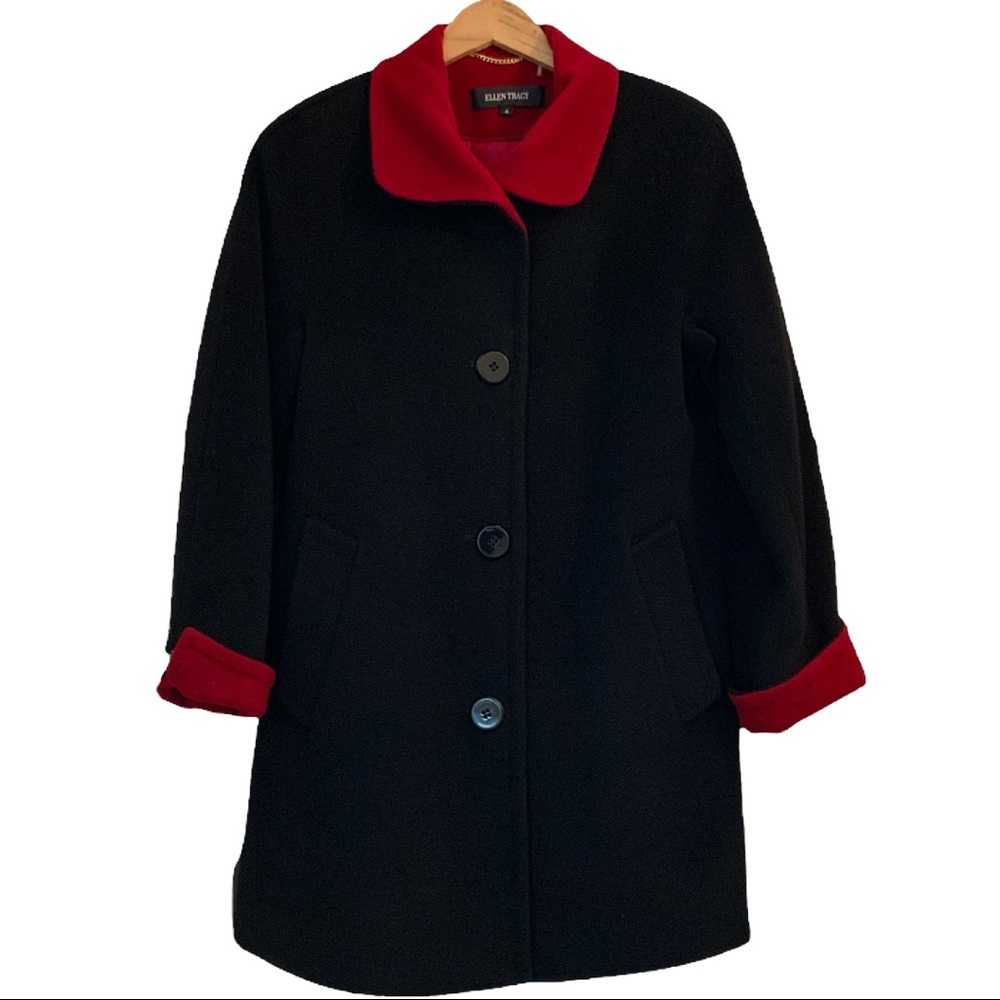 Kennet Cole New York Black Wool Winters Jacket Size 4